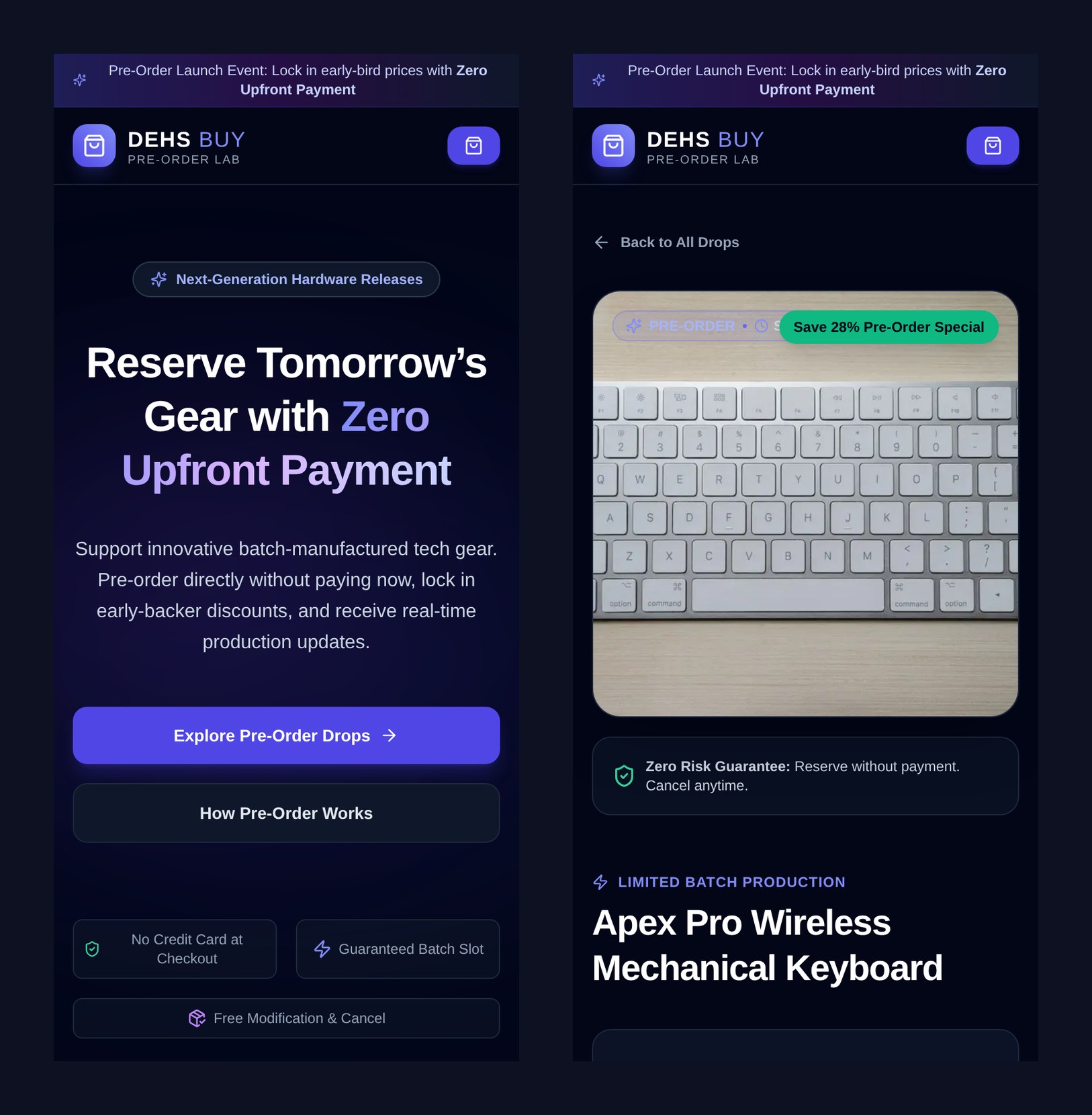 Dehs Buy Mobile Responsive Interface