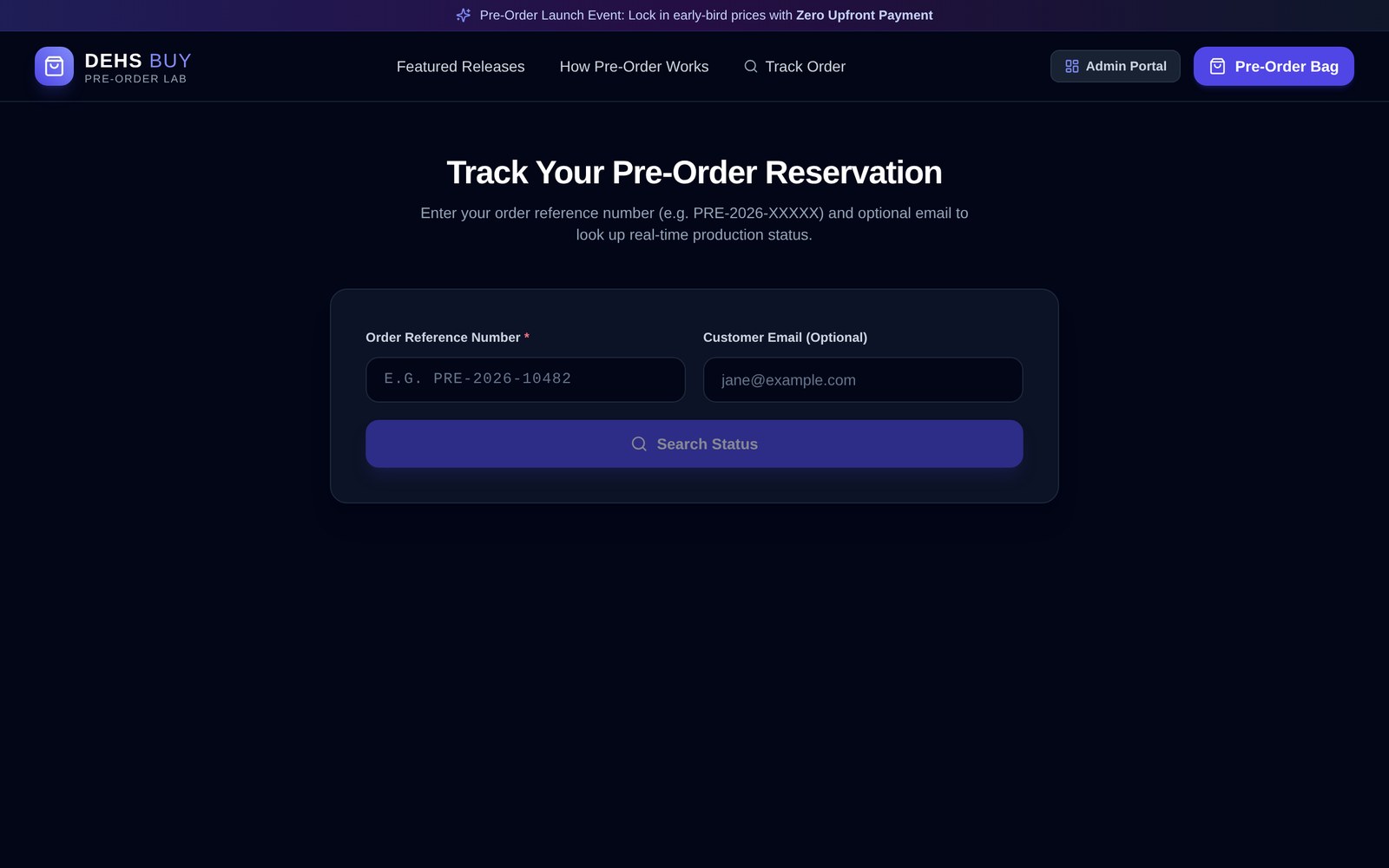 Dehs Buy Order Tracking Page
